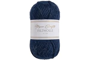 Utopia Crafts Lana de fieltro 100% lana virgen, 50 g (azul marino)