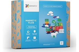 Connetix,Set di mattonelle magnetiche, giocattolo educativo approvato da STEM di alta qualità, per bambini, completo di ruote in gomma, set da 24 pezzi di giocattolo per auto