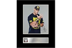 Iconic pics - Photo dédicacée encadrée de John Cena WWE - Photographie murale - Salle de séjour - Sports