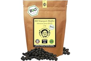 UNCLE SPICE® BIO schwarzer Kampot Pfeffer - 120g BIO Kampot Pfeffer schwarz - Premiumqualität - sonnengetrocknete Pfefferbeeren, BIO Pfefferkörner ganz, handverlesen für die Mühle, DE-ÖKO-005