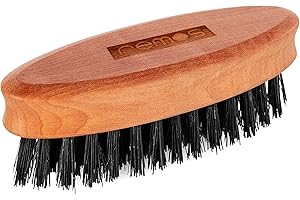 REMOS Brosse à barbe en bois de poirier local avec poils de sanglier