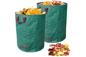 Zommke Garden Sack, Leaf Bag, Garden Waste Bag, Set of 2, 272 Litre Garden Waste Bags with Handles for Grass, Leaves, Hedge Garden Waste Self-Standing - Weather-Resistant - Washable / Sturdy Garden