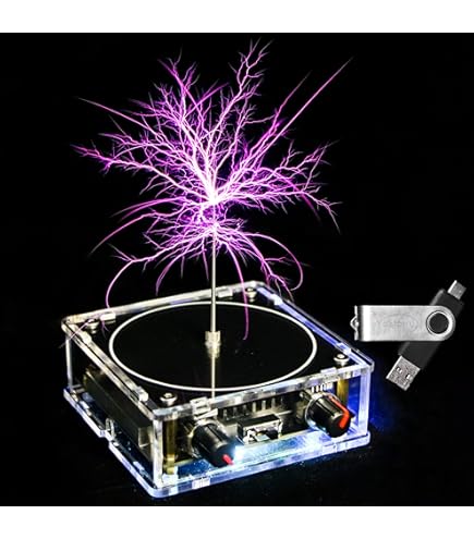 Music Tesla Coil, Weytoll BT-Version Mini Tesla spoel, elektrisch draadloos vermogensoverdracht model, elektrische lange boog 10 cm ontstekingsfrequentiegenerator, desktop muzikaal speelgoed voor