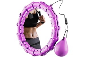 FLYVOLE Plus Size Smart Weighted Hula Hoop, Weight Loss Fitness Hula Hoops, Exercise Hoop with Weight Ball, Detachable Knots & Adjustable Weight