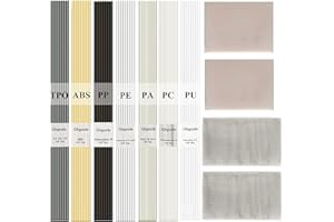 GHGUOLE 56 Stück Kunststoff-Schweißstäbe,Kunststoff schweißdraht 13"(PP ABS PU PE TPO PA PC) Schweißstäben mit Patchnetz,Schleifpapier Verwendung mit Kunststoffschweißset für Kunststoff Schweißreparatur