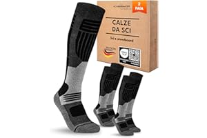 sockenkauf24 2 Paia Calze da Sci Uomo Lana Merino