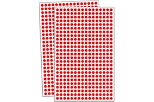 TOWNSTIX 6000 Piezas, 8mm Gomets Colores Surtidos Pegatinas Redondo Adhesivos - Rojo