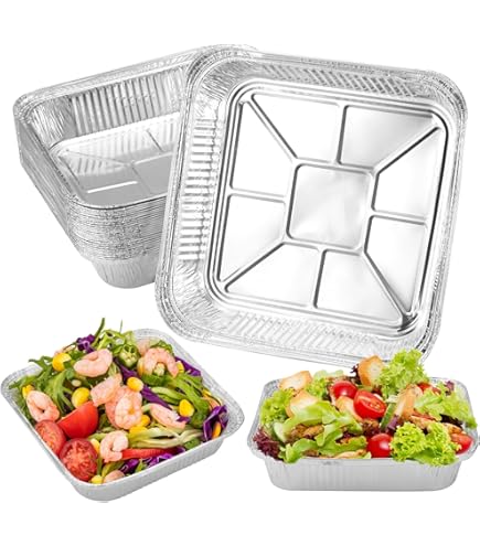 20 Vassoi In Alluminio Da 8 Pollici Per Friggitrice Ad Aria E Forno - Riutilizzabili, Antiaderenti, Ideali Per Cottura E Conservazione - Foto 4