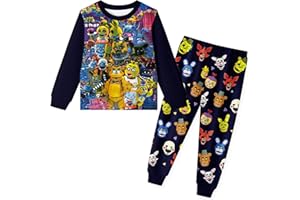 Pitevotur Five Nights Pyjamas Set Boys Girls Pajamas Cartoon Kids Pjs Set Sleepwear 3-11 Years