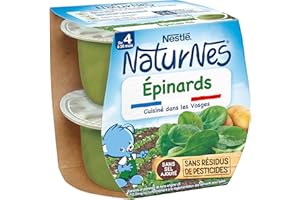 NESTLÉ BÉBÉ Nestlé Naturnes Petits Pots Bébé Epinards - Dès 4/6 mois - 2x130g