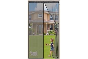 WEIZON Magnetyczna Moskitiera na Drzwi 90 x 235 cm Wzmocniona Magnetyczna Letnia Oddychająca Zasłona Magnetyczna Miękka Zasłona, Zasłona Na Komary - Czarny