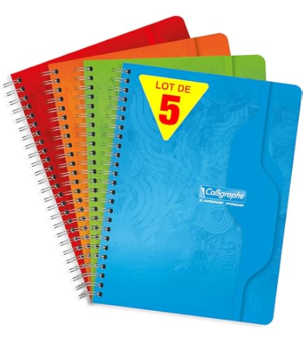 Cahier Clairefontaine Spirale 17x22cm - 180 Pages Petit Carreaux - Papier 90g Couleur Aléatoire