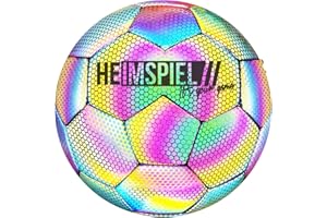 XTREM TOYS + SPORTS Heimspiel™ Leuchtender Fußball - Reflektierender, leuchtender Effekt beim Fotografieren und Filmen mit Blitz - Unisex Größe 5 - kommt aufgeblasen und ist direkt einsatzbereit