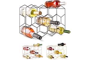 ‎GUSTO NOSTRO Gusto Nostro Weinregal für den Tisch - Modernes Schwarzes Metall-Weinregal für 14 Flaschen - 3-Stufiges Flaschenregal für Tisch, Schrank & Speisekammer - Keine Montage Erforderlich