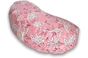 YOMANIS Crescent Chandra - Cuscino per yoga e meditazione Zafu, larghezza 40 cm, altezza seduta 14 cm, sociale, equo, cotone biologico Öko Tex zert., Demeter Bio Farro, cuscino da viaggio anche come