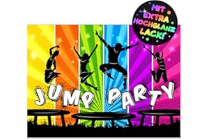 ‎VULAVA 12x Jump Party EINLADUNGSKARTEN KINDERGEBURTSTAG Junge Mädchen - die JUMP-PARTY Karten sind die Trampolin EINLADUNG für Jungen Mädchen Kinder GEBURTSTAG Einladung Jump House HÜPFBURG KINDERPARTY