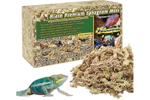 Riare 400g Prämie Sphagnum Moss for Reptiles Natürlich Terrarienmoos Ziegel für Reptilien Lebendes Frösche Schlange Torf Torf Bettzeug Leopard Tiger Schildkröte Annose Orchideen Pflanzen(400g)