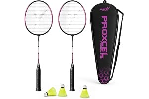 Jaspo Proxcel-1102 Badminton Kit | Lightweight Metal Badminton Rackets with Shuttlecocks | Balanced Frame | Comfortable Grip for Powerful Smashes | Ideal for Beginners, Kids & Teens