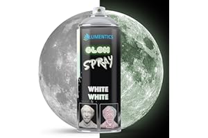 lumentics Spray luminoso Bianca 400ml - Vernice spray con effetto afterglow - Colore spray fosforescente - Si illumina al buio
