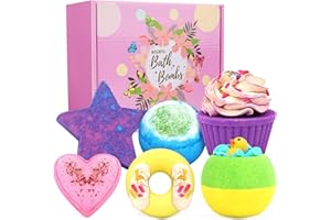 BOENFU Badebomben Geschenkset, 6er Handgefertigte Badebomben Kinder mit Natürlichen Inhaltsstoffen, Perfektes Valentinsgruß Geburtstags Weihnachts Geschenke für Mama, Frau, Freundin, Mädchen