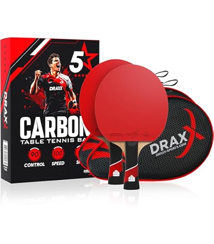 Raquette De Ping-pong JOOLA RED CARBON Control - Revêtement Vizon ITTF, Structure Carbone, Boîte Magnétique - Idéale Pour Amateur - 9