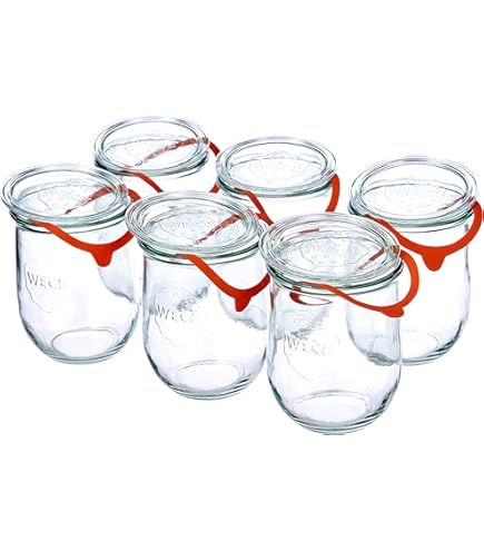 6 x WECK sapfles 1062 ml met rubberen ring en 2 klemmen