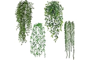 Auauraintt 4 Pcs Plante Artificielle Tombante, 55-80cm Plantes Suspendues, Décoration Intérieur Extérieur, pour Bureau Cuisine Jardin