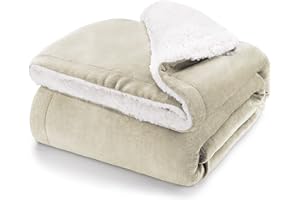 Blumtal Premium Sherpa Kuscheldecke miękka – Koc do mieszkania 150x200 cm – certyfikowany przez OEKO-TEX – koc w kolorze Piaskowy-Beż
