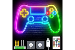 Rysker Néon Gamepad pour Forme de Manette PS4, Enseigne Lumineuse Personnalisable avec 200+ Lumières LED, Télécommande et Contrôle APP, Accessoires de Jeu pour la Décoration de la Pièce