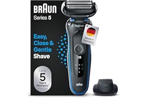 ‎BRAUN Braun Series 5 Elektrorasierer mit EasyClick Aufsatz & Präzisionstrimmer, Rasierer Herren Elektrisch, EasyClean, Wet & Dry, Geschenk Mann, Made in Germany, 51-B1200s, blau