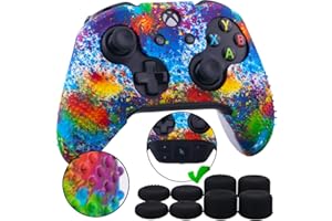 9CDeer 1 Morceau de Transfert Personnalisée Silicone Couverture Peau Manche Cas Case +8 Thumb Grips Manette Xbox One/S/X Paints Compatible avec Adaptateur de Casque Stéréo Officiel
