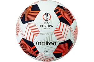 Molten Balón de fútbol 5000 UEL | Balón Oficial de la UEFA Europa League | Acentec Mejora la precisión de la Textura Mate adherida FIFA Quality Pro Ultimate | Talla 5 - para niños y niñas a Partir de