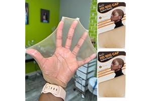 BEEOS Skinlike HD Wig Cap, 4 Pieces Invisible and Sheer Breathable Ultra-thin Stretchy Stocking Caps for Lace Front Wigs, Bald Cap for Women