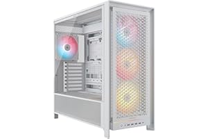 CORSAIR Frame 5000D RS ARGB Caja Modular Mid-Tower de Gran Flujo de Aire para PC – 4X Ventiladores RS Preinstalados, Sistema de Montaje de Ventiladores InfiniRail – Blanc