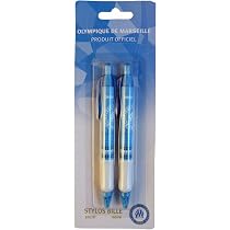 Olympique De Marseille Kugelschreiber Set - 2 Stift (schwarz & Blau) | Offizielle Lizenzierte Fan-Kollektion