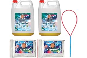 Bubble Brothers Seifenblasen Nachfüllflasche 5L Seifenblasenflüssigkeit Seifenblasenlösung Konzentrat für Riesenseifenblasen Stabile Seifenblasen (2X 5L + 2 Pulver)