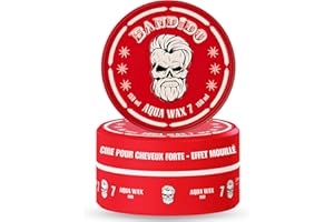 BANDIDO Aqua Hair Wax No.7 – Cire cheveux homme, tenue forte, 150 ml – Brillance longue durée – Edge Control – Parfum fruité | Cire coiffante effet fixant – Professionnelle