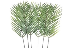 Aisamco Sztuczne liście palmowe, sztuczne liście palmowe, sztuczne tropikalne liście palmowe, sztuczne liście monstery, 74 cm wysokości, do domu, na ślub, palmy, hawajskie liście, dekoracje, 6 szt