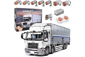 Mozewa 13139 Technology Truck Building Blocks with Container, Wing Body Truck, APP Remote Control Truck Model to Build, Construction Vehicle Building Set for Men, 4166pcs