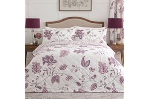 Dreams & Drapes Design - Samira - Quilted Bedspread - 200cm X 230cm in Plum