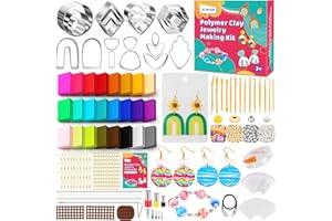 CGBOOM - Kit de fabricación de joyas de arcilla polimérica 3 en 1, kit de fabricación de aretes y pulseras de arcilla polimérica, 527 herramientas de fabricación de joyas para adultos y niños (incluye