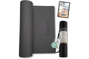 ‎YOSANA Yogamatte inkl. Tragetasche & Video Kurs I Yoga Matte rutschfest I weiche Gymnastikmatte I Sportmatte 183x60cm I Fitnessmatte I Pilatesmatte 6mm Dick