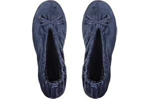 GLOVE STORY Chaussons Ballerines d’Intérieur Femme en Velours avec Semelle et Noeud en Cuir Souple - Matière Élégante, Douce et Confortable - Ballerines Chaussons Femme Doux - Fabrication Artisanale