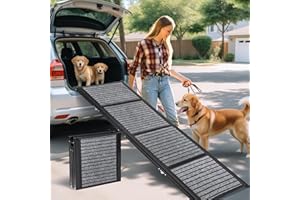 CJYMMFAN Rampe de voiture extra longue, pliable, pour grands chiens, avec surface de tapis antidérapante, portable et pliable, pour grands chiens, 180 cm de long x 50 cm de large