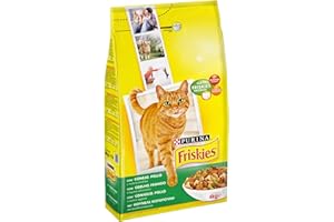 Friskies Purina Pienso para Gato Adulto con Conejo, Pollo y Verduras, 4 bolsas de 4kg