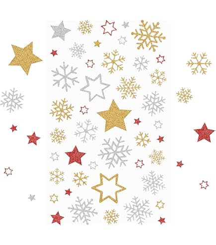 50 Autocollants Flocon De Neige En Vinyle - Déco Noël Hiver - Imperméables Pour Bouteille, Laptop