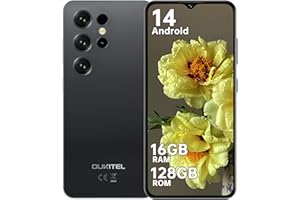OUKITEL C2 Handy Ohne Vertrag - 16GB+128GB /1TB Smartphone Günstig Android 14, 6.52 Zoll Smartphone Ohne Vertrag, 5000mAh Simlockfreie Handys, 13MP+5MP, Dual SIM 4G Face ID/OTG/GPS/3.5mm Jack,Schwarz