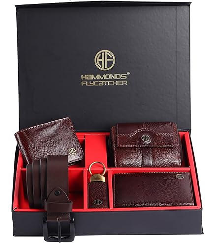 Gift Sets for Men (6 in1) Men Wallet Gift Set Mens Gift Box for