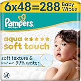 Pampers Aqua Soft Touch Islak Bebek Mendili 6 x 48, 288 Yaprak