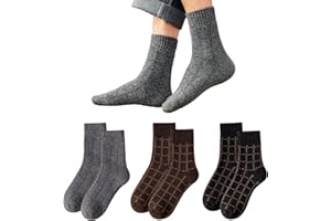 Caudblor Skarpety z merynosów dla mężczyzn i kobiet, skarpety turystyczne, ciepłe, grube, wełniane, skarpety zimowe, termiczne, 38–42, 3 pary